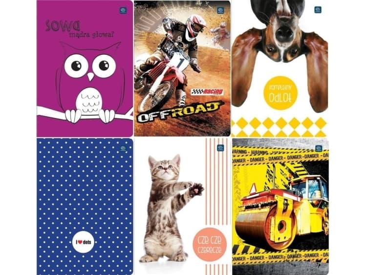 Interdruk Notebook A5/32K colorful UV MIX grid (10 pcs)