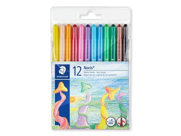 STAEDTLER Noris Club 221 - Fargeblyant - voks - assorterte farger - retraktil (en pakke 12)