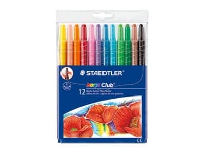 STAEDTLER Noris Club 221 - Fargeblyant - voks - assorterte farger - retraktil (en pakke 12)