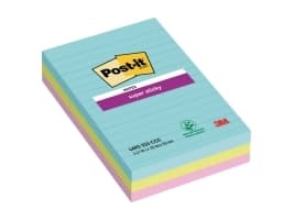 Post-it® Super Sticky Notes Cosmic, 3 linjerede blokke, 101 mm x 152 mm
