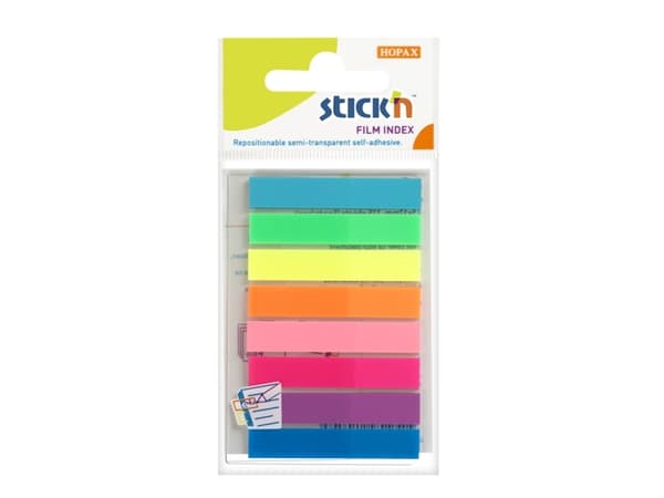 Indeksfaner Stick'N PP 8 ass. neon farver 45x8mm 8x20stk/pak