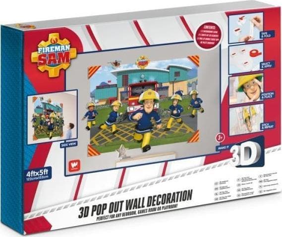 Walltastic PROMO Veggdekorasjon 3D Brannmann Sam 44609 121,92x152,4cm p12 Walltastic
