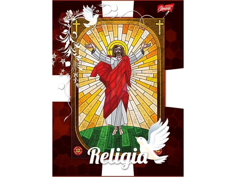 St. Majewski St. Majewski notebook with laminated cover, A5 format, 60 sheets, tinted, RELIGIA, UNIPAP
