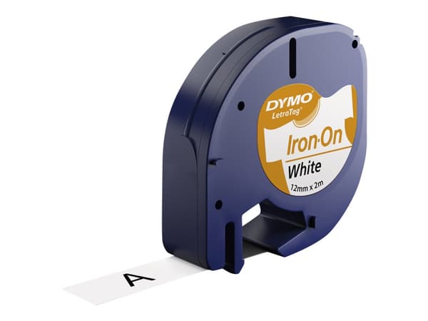 Labeltape DYMO® LetraTAG 12mm x 2m vit - strykbar tejp