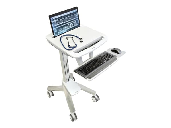 Ergotron StyleView EMR Laptop Cart, Multimediakärry, Valkoinen, Alumiini, Muovi, Kannettava tietokone, 8 kg, 43,9 cm (17.3")