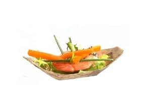 Båd bakke 115x50x30 mm Aflang Bambus natur,100 stk/ps - (100 stk.)
