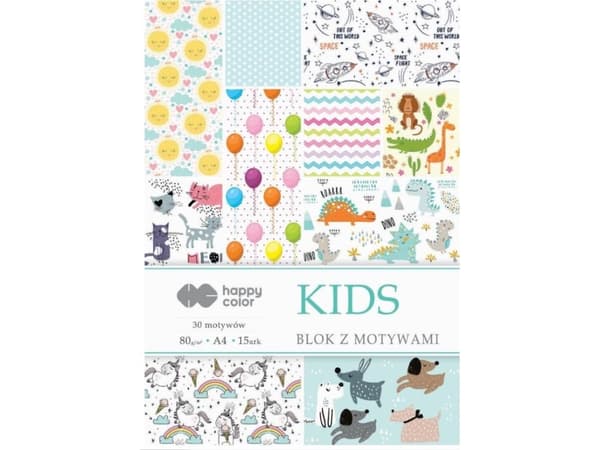 Happy Color Block with Kids A4/15ark HAPPY COLOR motifs