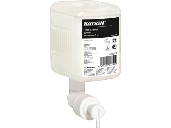 Hår og bodyshampoo, Katrin, 500 ml, med parfume,0 - (12 stk.)