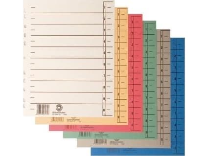 Soennecken skillevegger 1496 DIN A4 180g RC Kartong lm 100 stk/pk. (1496)