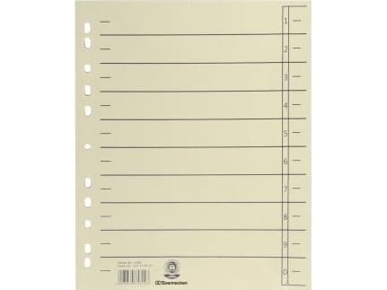 Soennecken skillevegger 1496 DIN A4 180g RC Kartong lm 100 stk/pk. (1496)
