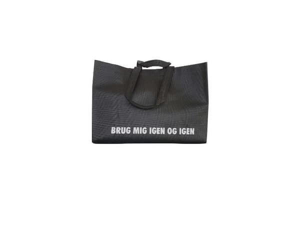 Shoppingbag 17 ltr. 350x170x245 mm PP Non-woven 60g 100% genbrug sort - (100 stk.)