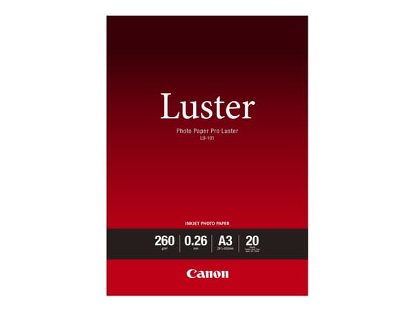 Canon Photo Paper Pro Luster LU-101 - Glans - 260 mikroner - A3 (297 x 420 mm) - 260 g/m² - 20 ark fotopapir - for PIXMA PRO-1, PRO-10, PRO-100