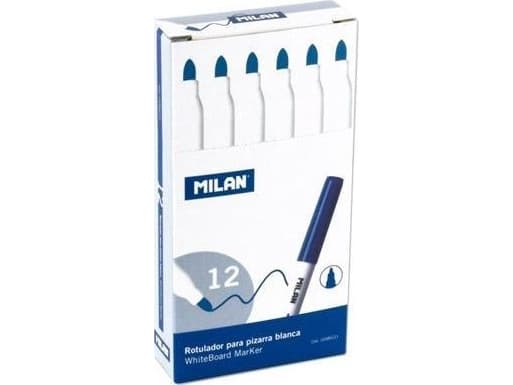 Milan Whiteboard tusj tynn blå (12stk) MILAN