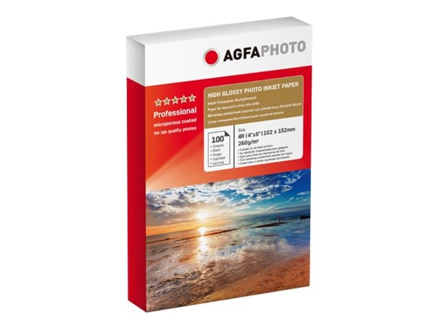 AgfaPhoto Professional - Högblank - 100 x 150 mm - 260 g/m² - 100 ark fotopapper