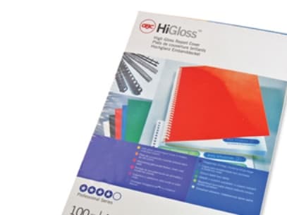 GBC HiGloss - A4 (210 x 297 mm) - blå - 250 g/m² - 100 stk permomslag - for IBICO CombBind ibiMaster 250e