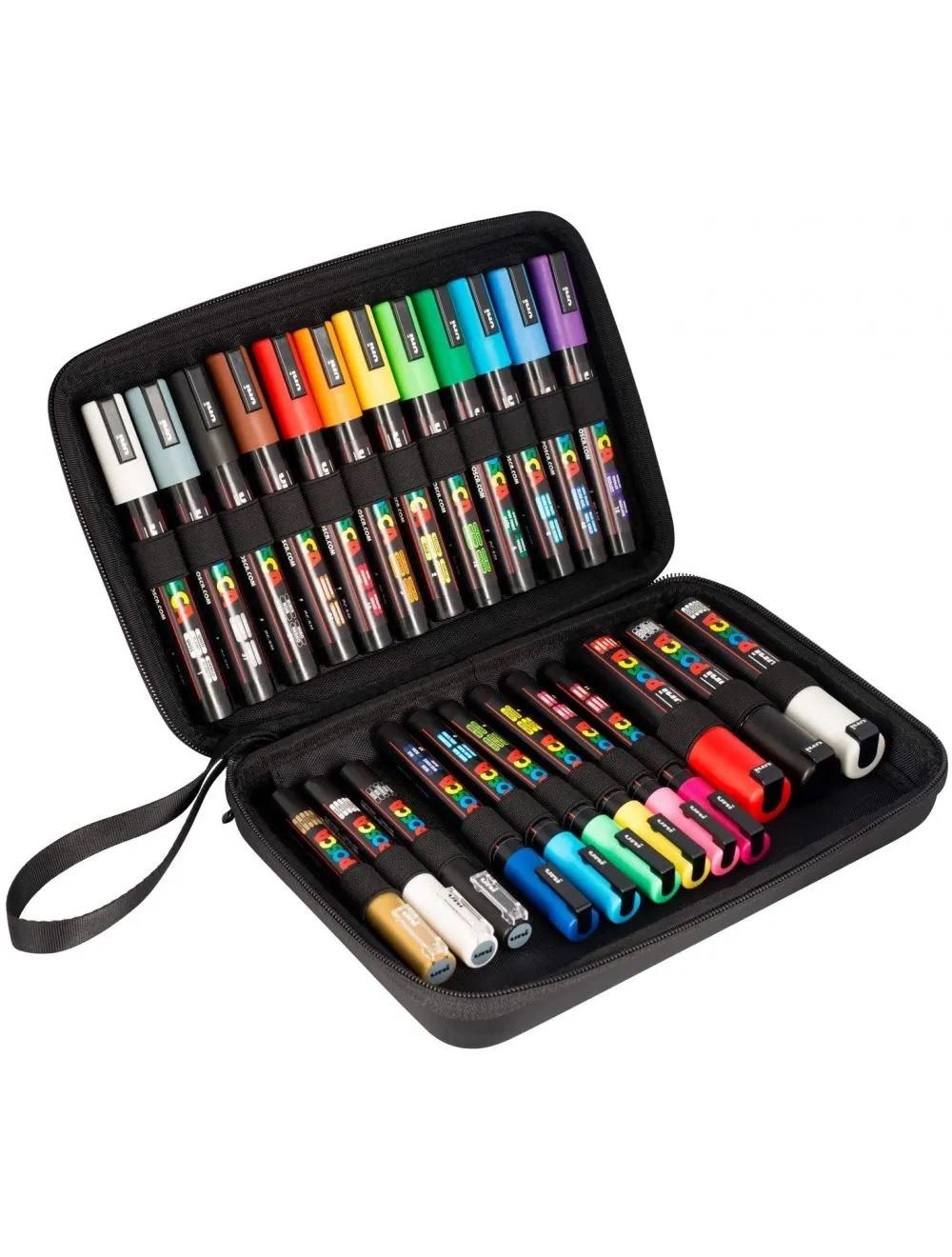 Markersæt Uni Posca 24 stk. ass. farver i etui
