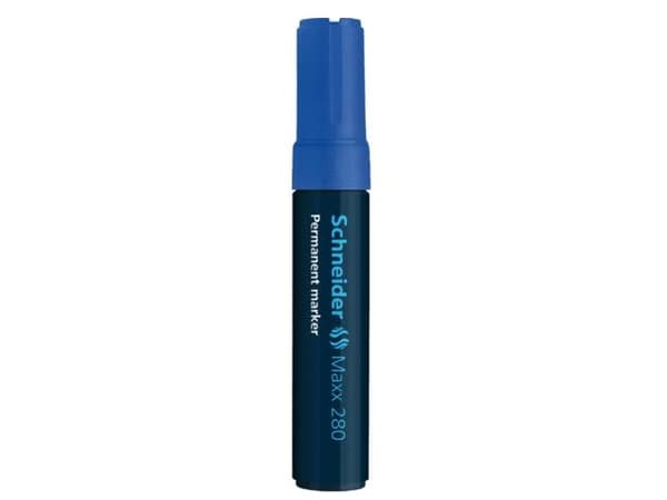 Schneider Schreibgeräte Maxx 280, Blå, Meisel tupp, Sort, Blå, 4 mm, 1,2 cm, Fotoark kartong, Glass, Papir, Plast, Tre