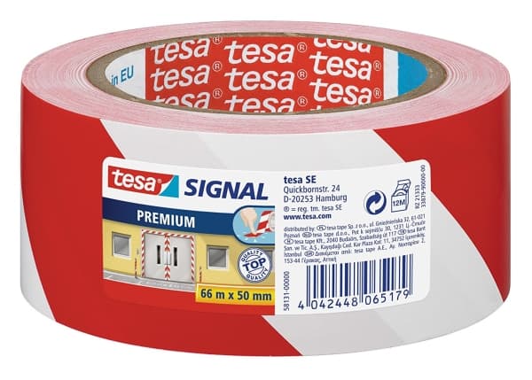 TESA 58131-00000-01, 66 m, Rød, Hvid, 50 mm