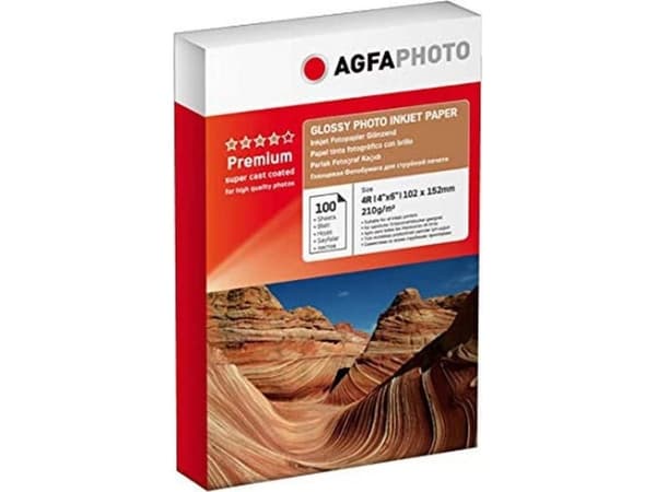 AgfaPhoto - Kiiltävä - 100 x 150 mm - 210 g/m² - 100 arkkia valokuvapaperia