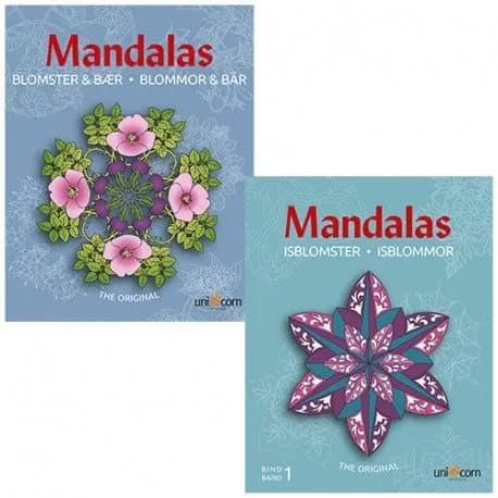 Mandalas målarböcker - Blommor och bär &amp; isblommor - 2 st.