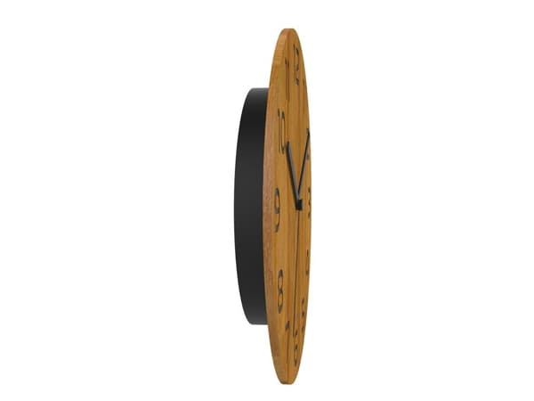 Unilux Palma, Vegg, Quartz clock, Rund, Bamboo, Tre, Retro