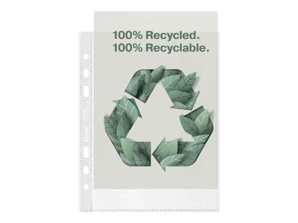 Plastficka Esselte 100 % återvunnen, med hål, A5, 70 µm, 100 st.