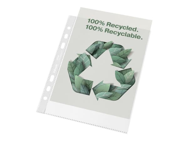 Plastficka Esselte 100 % återvunnen, med hål, A5, 70 µm, 100 st.