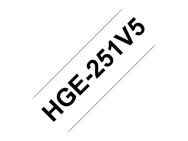Brother HGE-251V5 - Svart på vitt - Rulle ( 2,4 cm x 8 m) 5 kassett(er) bandlaminat - för P-Touch PT-9500pc, PT-9700PC, PT-9800PCN; P-Touch R RL-700S