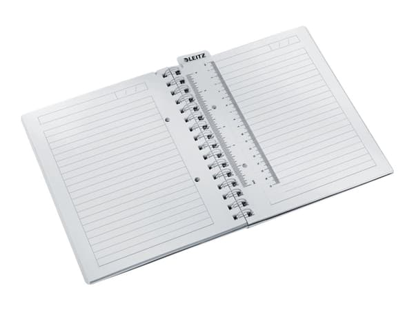 Notesblok Leitz WOW PP A5 linjeret m/80 ark m/hul sort