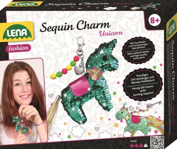 Lena Sequin Charm Unicorn, Children''s craft kit, 8 år, Flerfarget