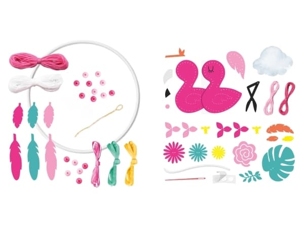 Lena Dreamcatcher Flamingo, Children''s craft kit, 6 vuosi/vuosia, Monivärinen