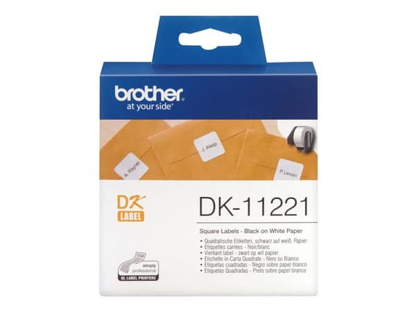 Brother DK-11221 - Svart på hvitt - 23 x 23 mm 1000 etikett(er) merkelapper - for Brother QL-1050, 1060, 1110, 500, 550, 560, 570, 580, 600, 650, 700