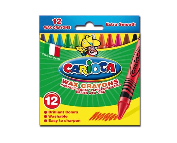 Carioca Wax, 12 styck, Multi, Rund, Vax, 8 mm, Låda