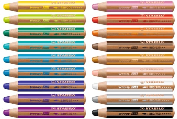 STABILO Woody 3 in 1, Monivärinen, 18 kpl