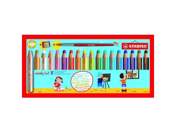 STABILO Woody 3 in 1, Monivärinen, 18 kpl