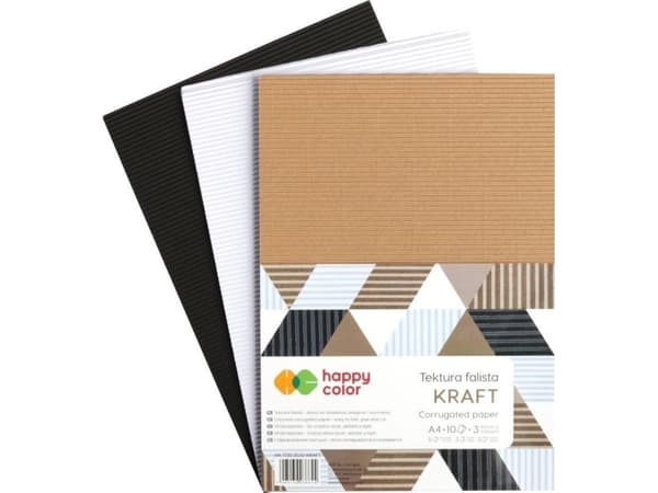 Happy Color Tektura falista A4/10K mix Kraft HAPPY COLOR