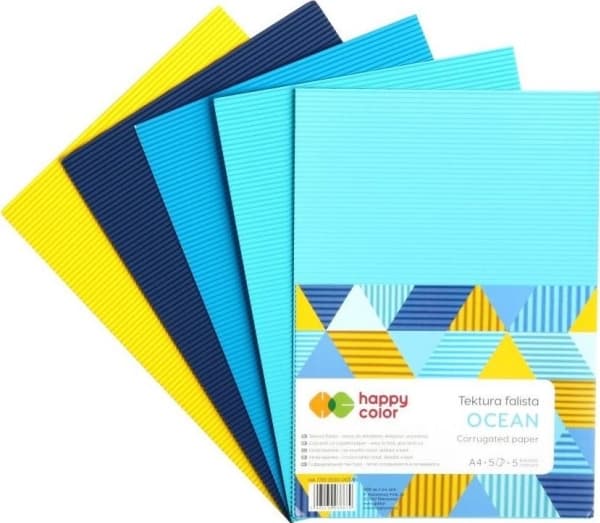 Happy Color Corrugated cardboard A4/5K mix Ocean HAPPY COLOR