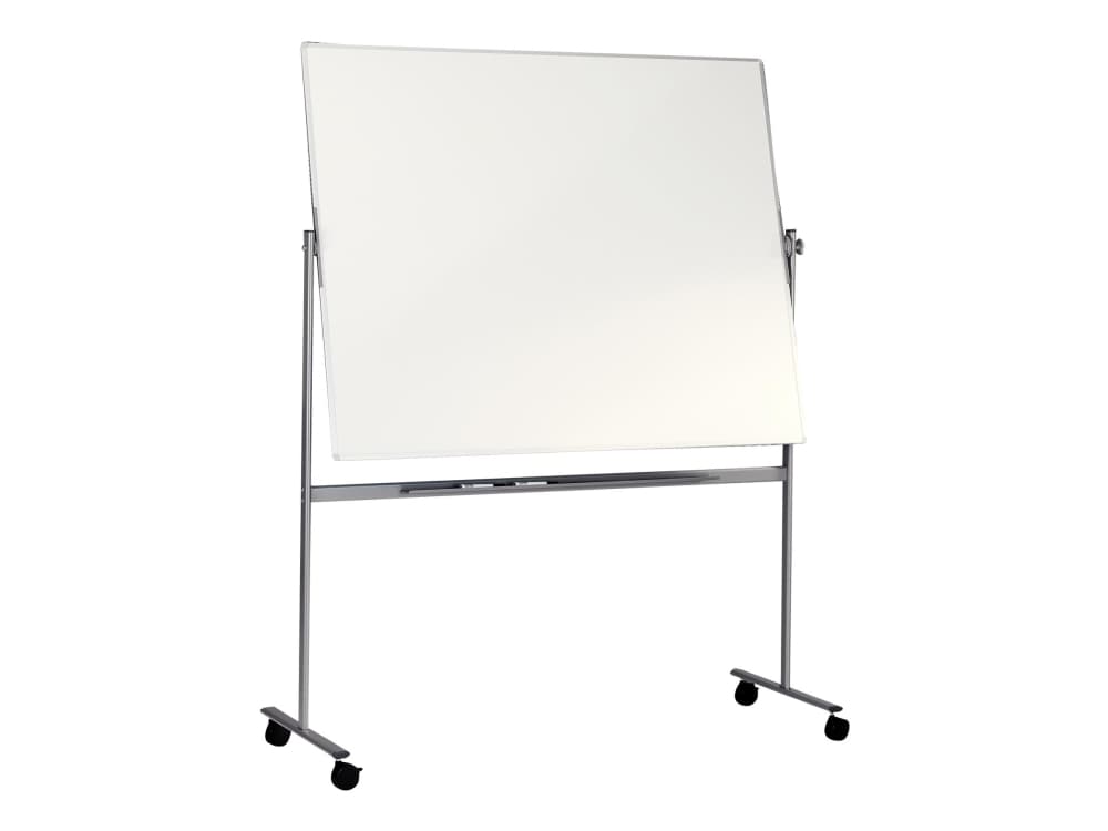 Whiteboard Esselte mobil golvmodell 1200 x 2000 mm - emalj - magnetisk - dubbelsidig - vändbar - med pennhylla