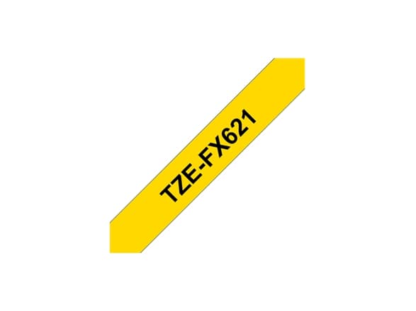 Brother TZe-FX621 etikett-tejp Svart på gul