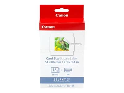 Canon KC-18IS - Skrivebåndskassett og papirsett - for Canon SELPHY CP1000, CP1200, CP1300, CP820, CP900, CP910