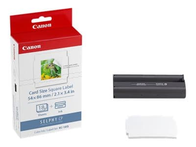 Canon KC-18IS - Skrivebåndskassett og papirsett - for Canon SELPHY CP1000, CP1200, CP1300, CP820, CP900, CP910