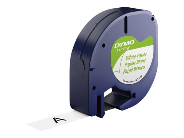 Labeltape DYMO® LetraTAG 12mm x 4m hvid papirtape