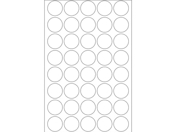 HERMA - Tegningetikett - 19 mm diameter - gjennomsiktig - polyester (en pakke 640)