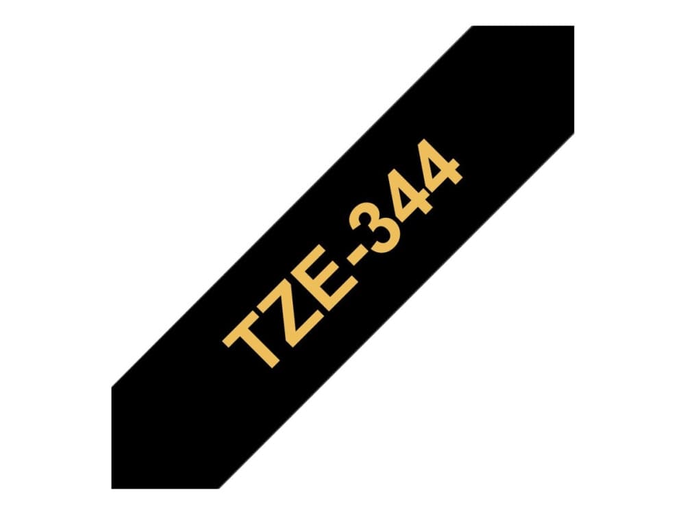 Brother TZe-344 etikett-tejp Guld på svart