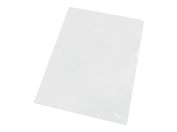 Plastomslag A4 Esselte 115 my åben i top og højre side - (100 stk.)