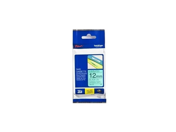 Brother TZe-731 - Sort på grønt - Rull (1,2 cm x 8 m) 1 kassett(er) laminert teip - for Brother PT-D210, D600, H110, P750; P-Touch PT-1005, D450, E31