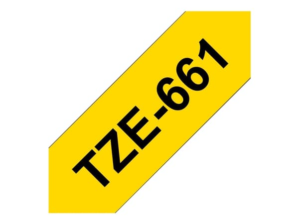 Brother TZe-661 - Standardklebemiddel - svart på gult - Rull (3,6 cm x 8 m) 1 kassett(er) laminert teip - for P-Touch PT-3600, 530, 550, 9200, 9400,