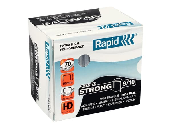 Rapid 9/10, Niittipakkaus, 1 cm, 5000 niitit, 9/10, Ruostumaton teräs, 70 arkkia