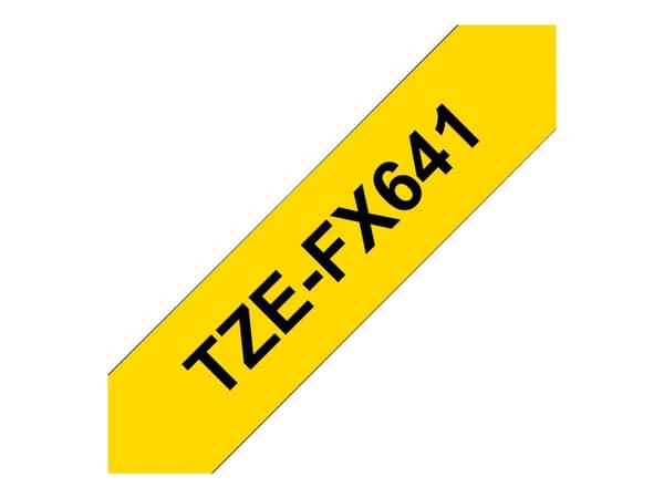 Brother TZe-FX641 - Svart på gult - Rull (1,8 cm x 8 m) 1 kassett(er) fleksibelt bånd - for Brother PT-D600; P-Touch PT-3600, D400, D450, D600, D800,