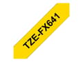 Miniatyrbilde 3 av 4: Brother TZe-FX641 - Svart på gult - Rull (1,8 cm x 8 m) 1 kassett(er) fleksibelt bånd - for Brother PT-D600; P-Touch PT-3600, D400, D450, D600, D800,